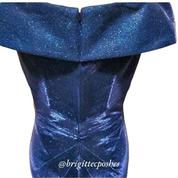 RENE RUIZ Off-The-Shoulder Mermaid Glitter Gown - Picture 7 of 11